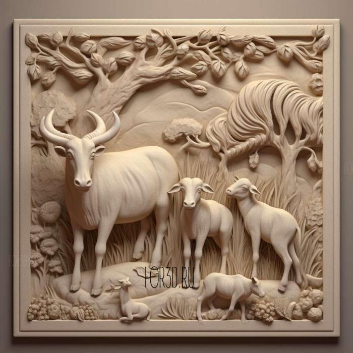 Animalsseries 1 stl model for CNC